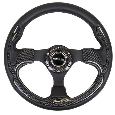320mm Strong Type Black Leather Grip Steering Wheel<br>Universal