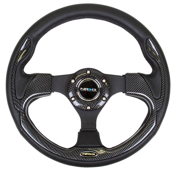 320mm Strong Type Black Leather Grip Steering Wheel<br>Universal