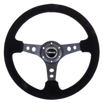 350mm 3 in. Deep Dish Suede Grip Steering Wheel<br>Universal