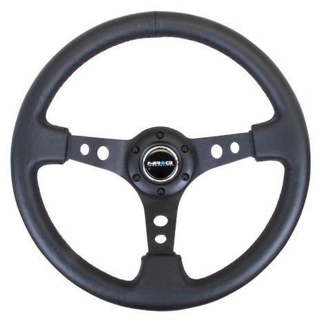 350mm 3 in. Deep Dish Leather Grip Steering Wheel<br>Universal