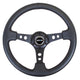 350mm 3 in. Deep Dish Leather Grip Steering Wheel<br>Universal