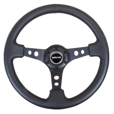 350mm 3 in. Deep Dish Leather Grip Steering Wheel<br>Universal