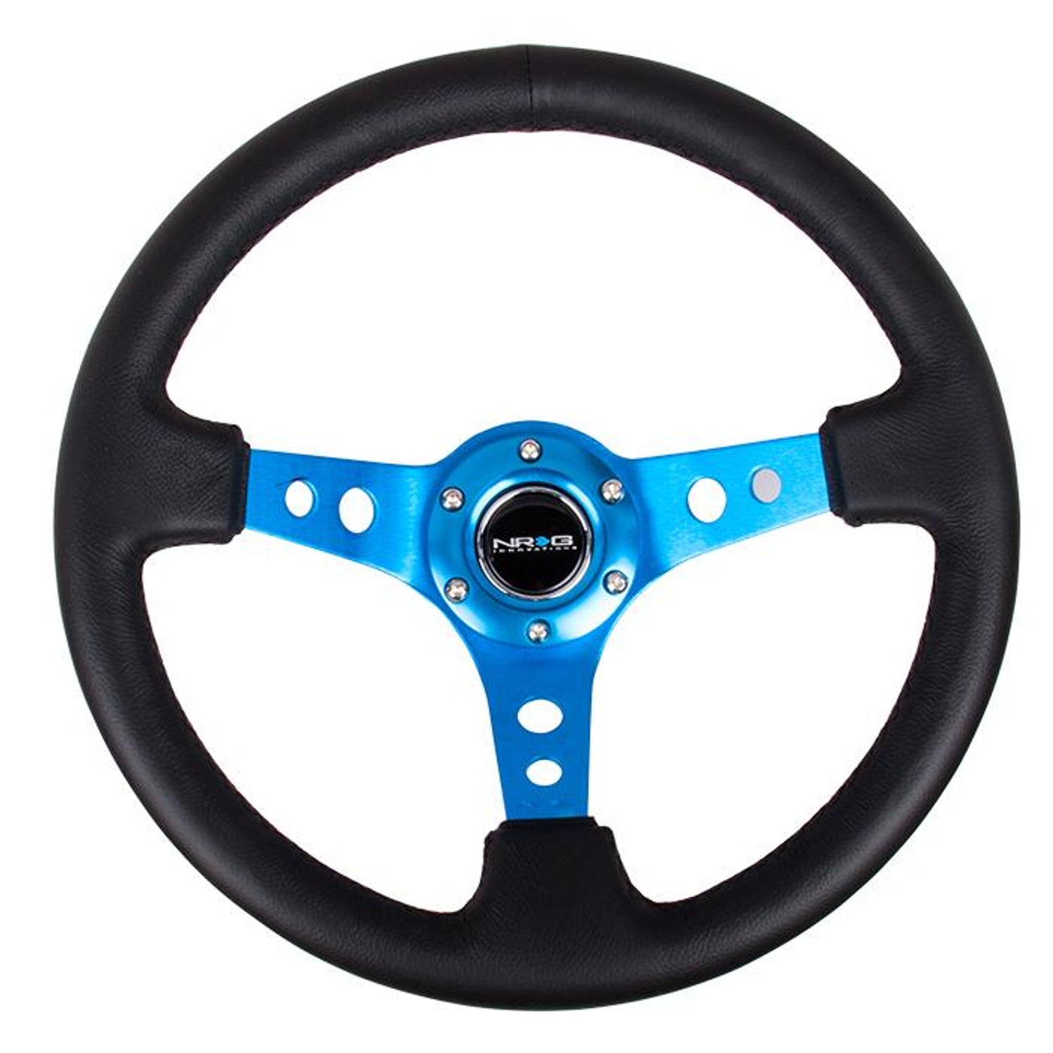 350mm 3 in. Deep Dish Leather Grip Steering Wheel<br>Universal