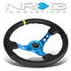 350mm 3 in. Deep Dish Leather Grip Steering Wheel - RST-006BL-Y
