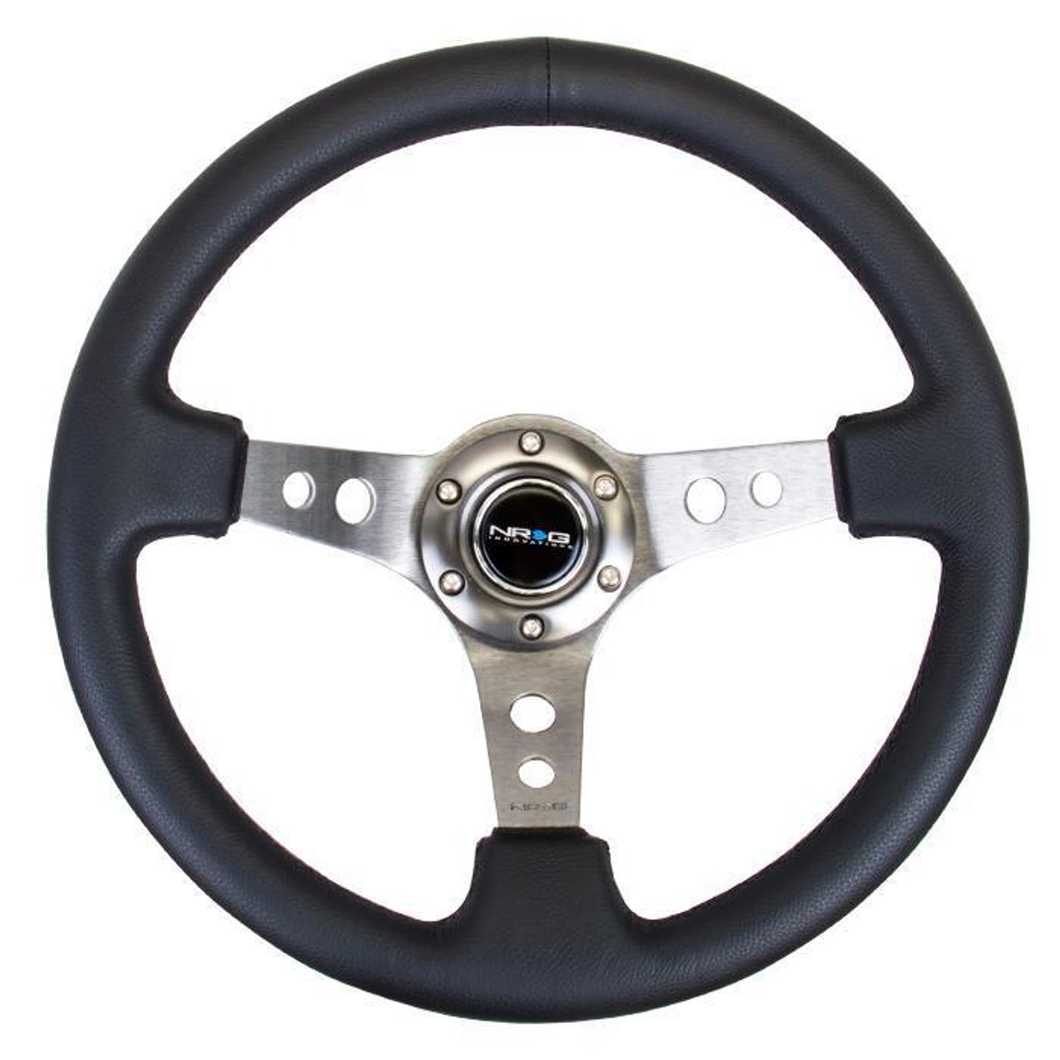 350mm 3 in. Deep Dish Leather Grip Steering Wheel<br>Universal