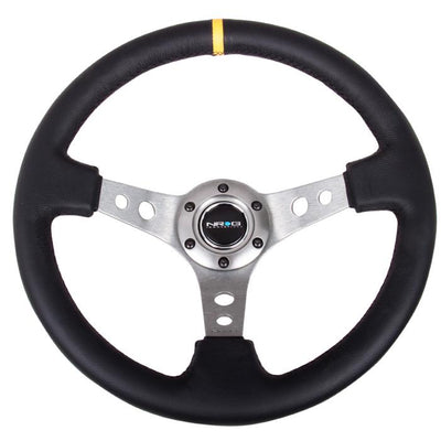 350mm 3 in. Deep Dish Leather Grip Steering Wheel<br>Universal