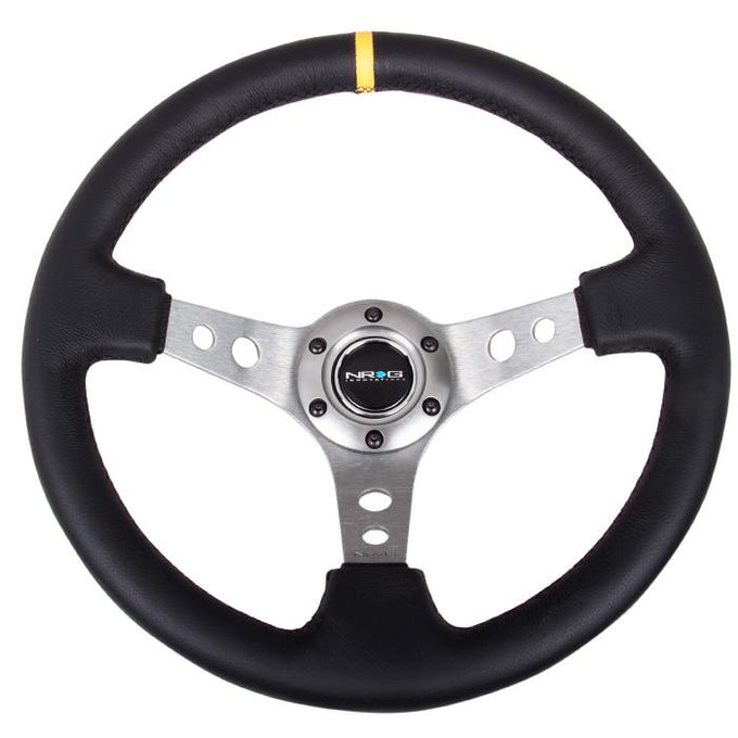 350mm 3 in. Deep Dish Leather Grip Steering Wheel<br>Universal