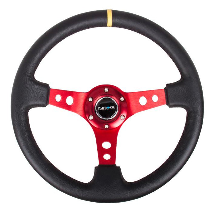 350mm 3 in. Deep Dish Leather Grip Steering Wheel<br>Universal