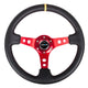 350mm 3 in. Deep Dish Leather Grip Steering Wheel<br>Universal