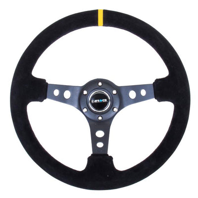 350mm 3 in. Deep Dish Suede Grip Steering Wheel<br>Universal