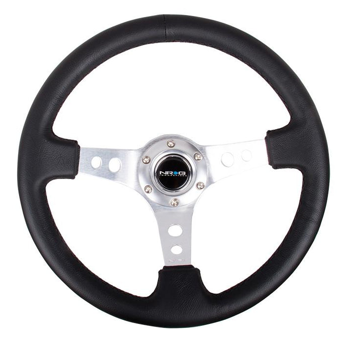 350mm 3 in. Deep Dish Leather Grip Steering Wheel<br>Universal