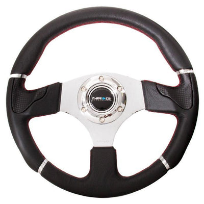 320mm Black Leather Grip Steering Wheel<br>Universal