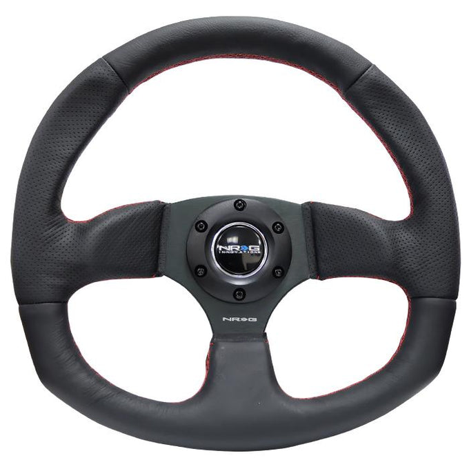 320mm Flat Bottom Leather Grip Steering Wheel<br>Universal