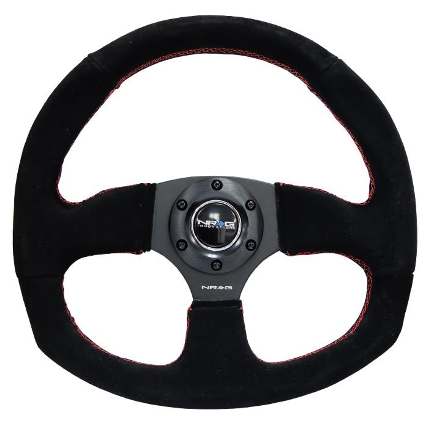 320mm Flat Bottom Suede Grip Steering Wheel<br>Universal