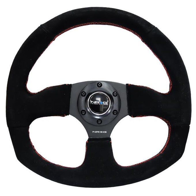320mm Flat Bottom Suede Grip Steering Wheel<br>Universal
