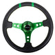 350mm 3 in. Deep Dish Leather Grip Steering Wheel<br>Universal