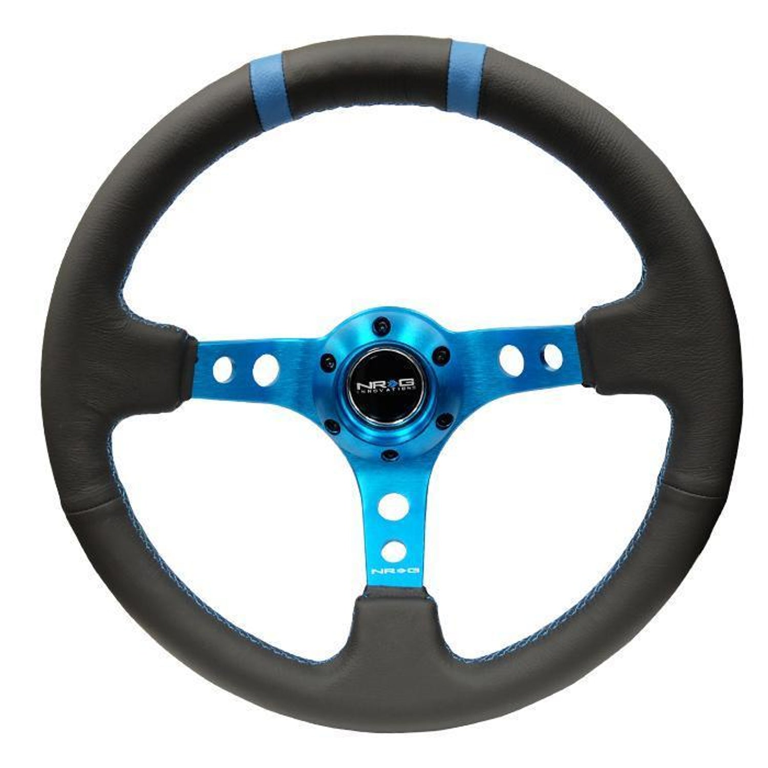 350mm 3 in. Deep Dish Leather Grip Steering Wheel<br>Universal