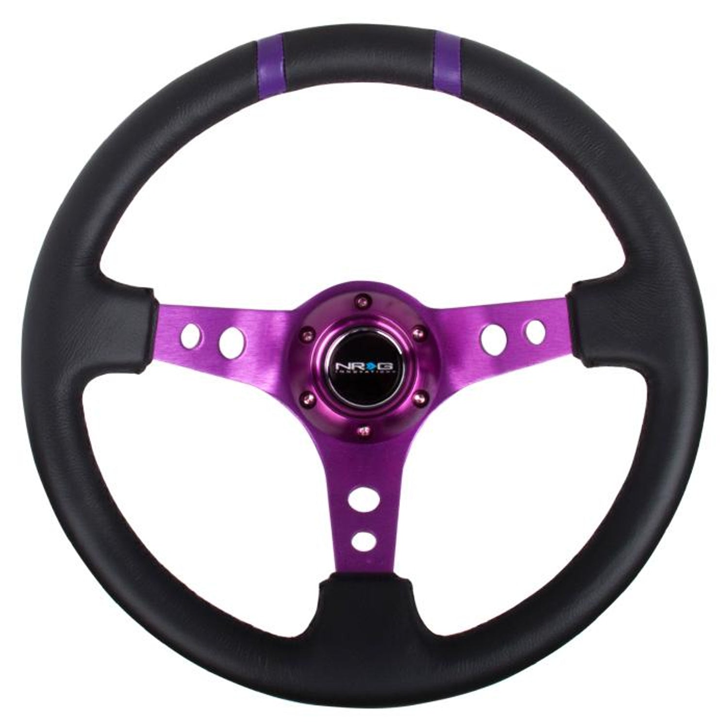 350mm 3 in. Deep Dish Leather Grip Steering Wheel<br>Universal