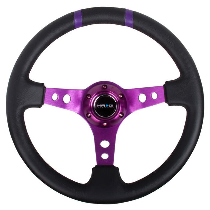 350mm 3 in. Deep Dish Leather Grip Steering Wheel<br>Universal