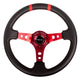 350mm 3 in. Deep Dish Leather Grip Steering Wheel<br>Universal