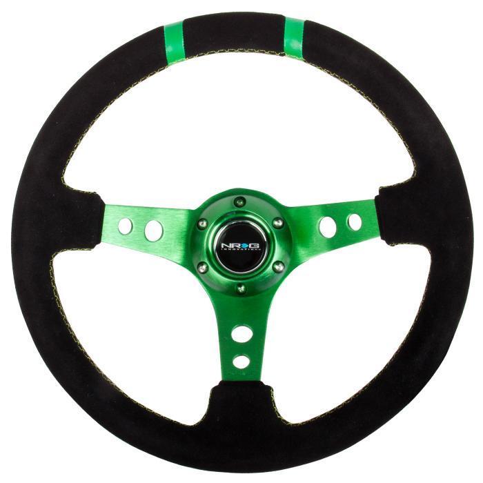 350mm 3 in. Deep Dish Suede Grip Steering Wheel<br>Universal