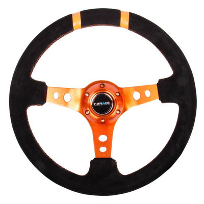 350mm 3 in. Deep Dish Suede Grip Steering Wheel<br>Universal
