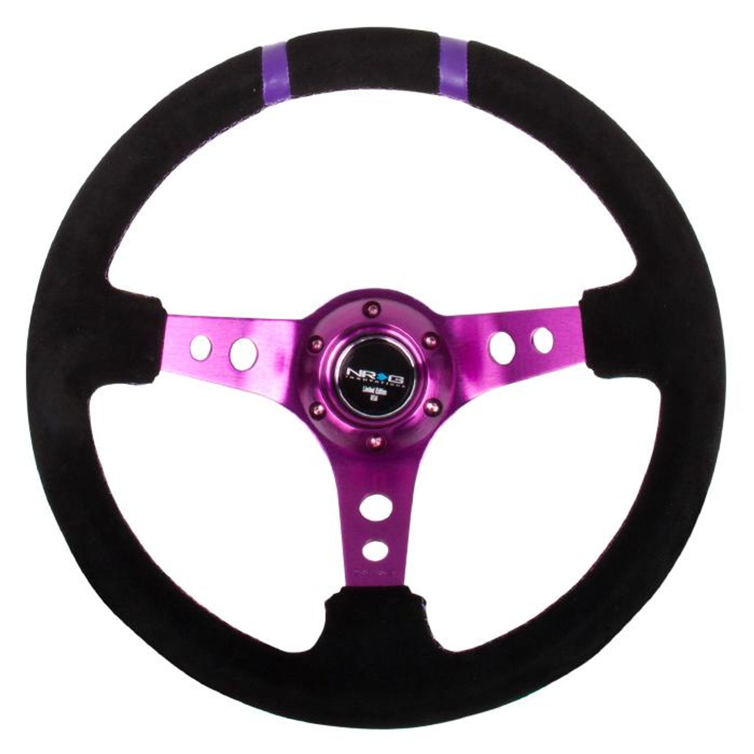 350mm 3 in. Deep Dish Suede Grip Steering Wheel<br>Universal