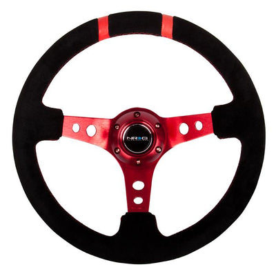 350mm 3 in. Deep Dish Suede Grip Steering Wheel<br>Universal