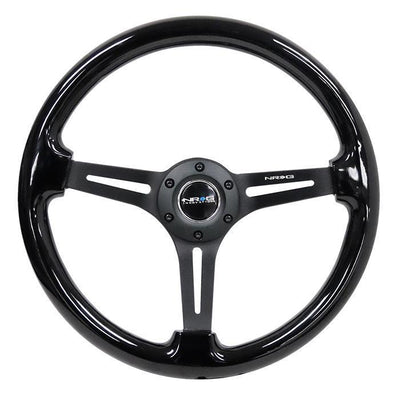 350mm 3 in. Deep Dish Colored Wood Grip Steering Wheel<br>Universal
