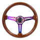 350mm 3 in. Deep Dish Colored Wood Grip Steering Wheel<br>Universal