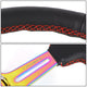 NRG Innovations - Steering Wheel - 350mm Diameter 3 Deep Dish - Neo Chrome Spoke Leather Red Stitch - 3
