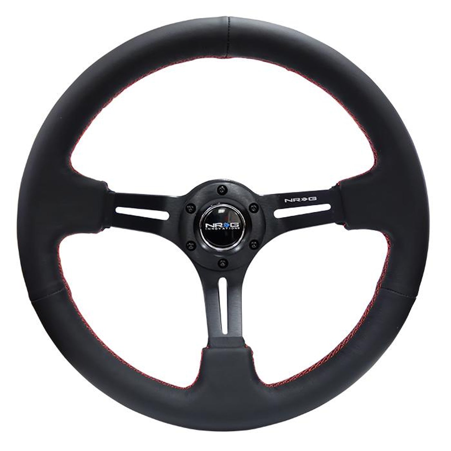 350mm 3 in. Deep Dish Leather Grip Steering Wheel<br>Universal