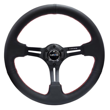 350mm 3 in. Deep Dish Leather Grip Steering Wheel<br>Universal