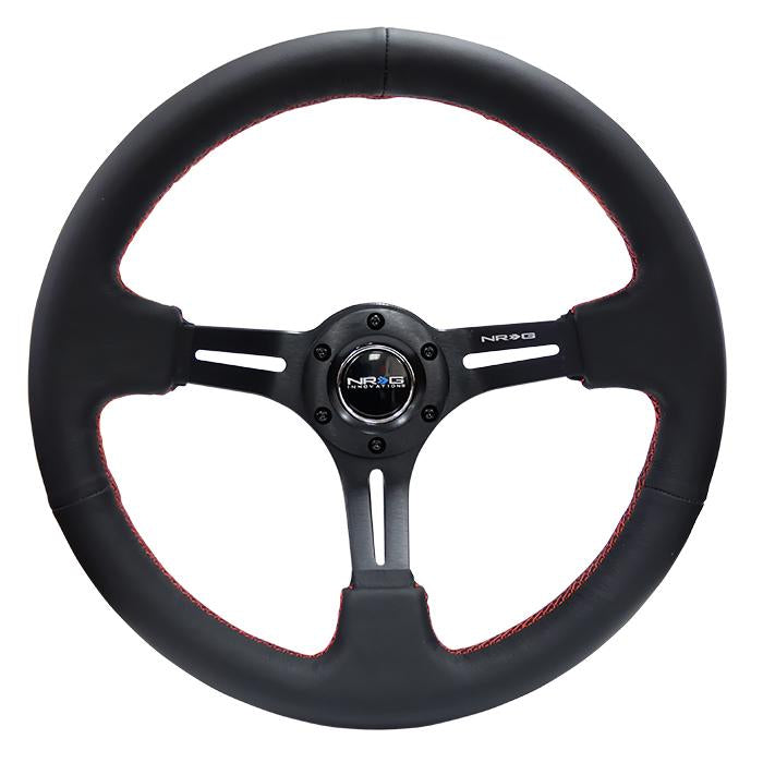 350mm 3 in. Deep Dish Leather Grip Steering Wheel<br>Universal