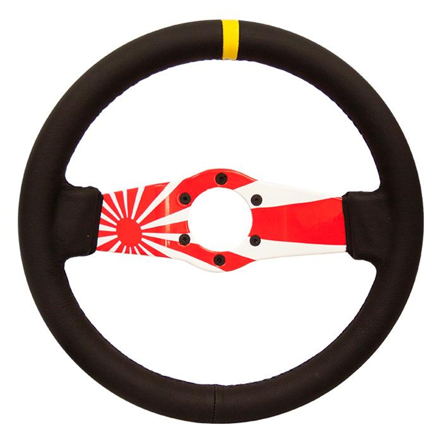 310mm 1.5 in. Deep Dish Leather Grip Steering Wheel<br>Universal