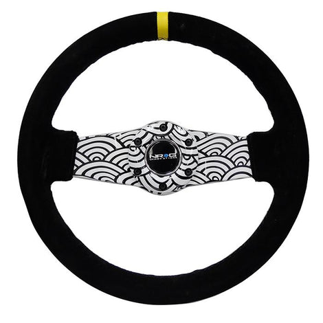 310mm 1.5 in. Deep Dish Suede Grip Steering Wheel<br>Universal