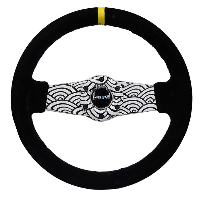 310mm 1.5 in. Deep Dish Suede Grip Steering Wheel<br>Universal