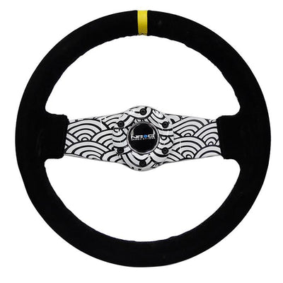 310mm 1.5 in. Deep Dish Suede Grip Steering Wheel<br>Universal
