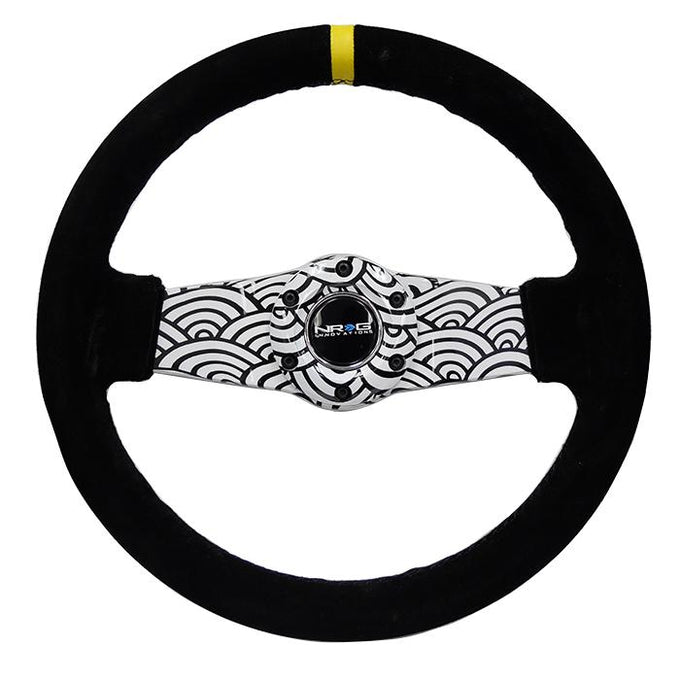 310mm 1.5 in. Deep Dish Suede Grip Steering Wheel<br>Universal