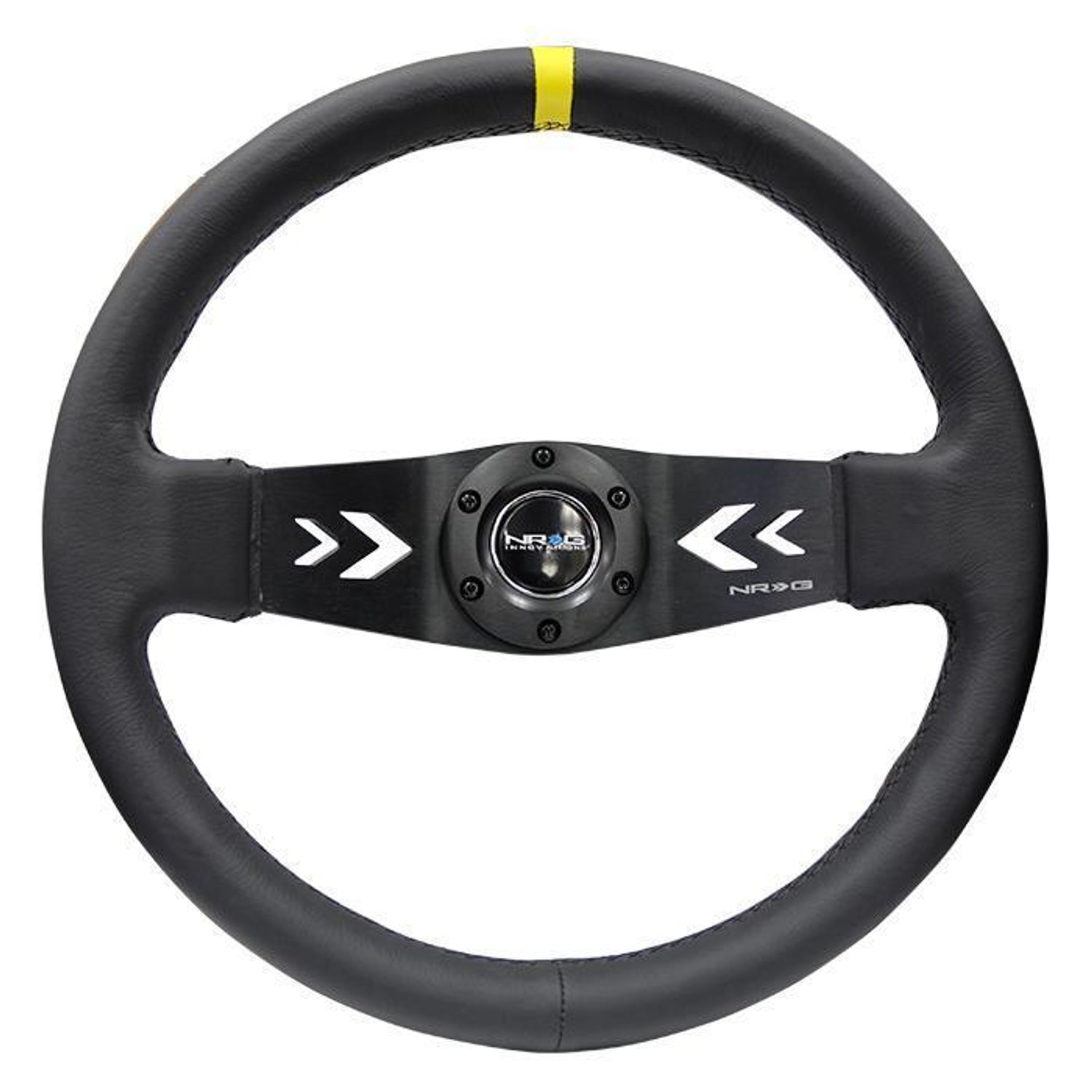 350mm 3 in. Deep Dish Leather Grip Steering Wheel<br>Universal