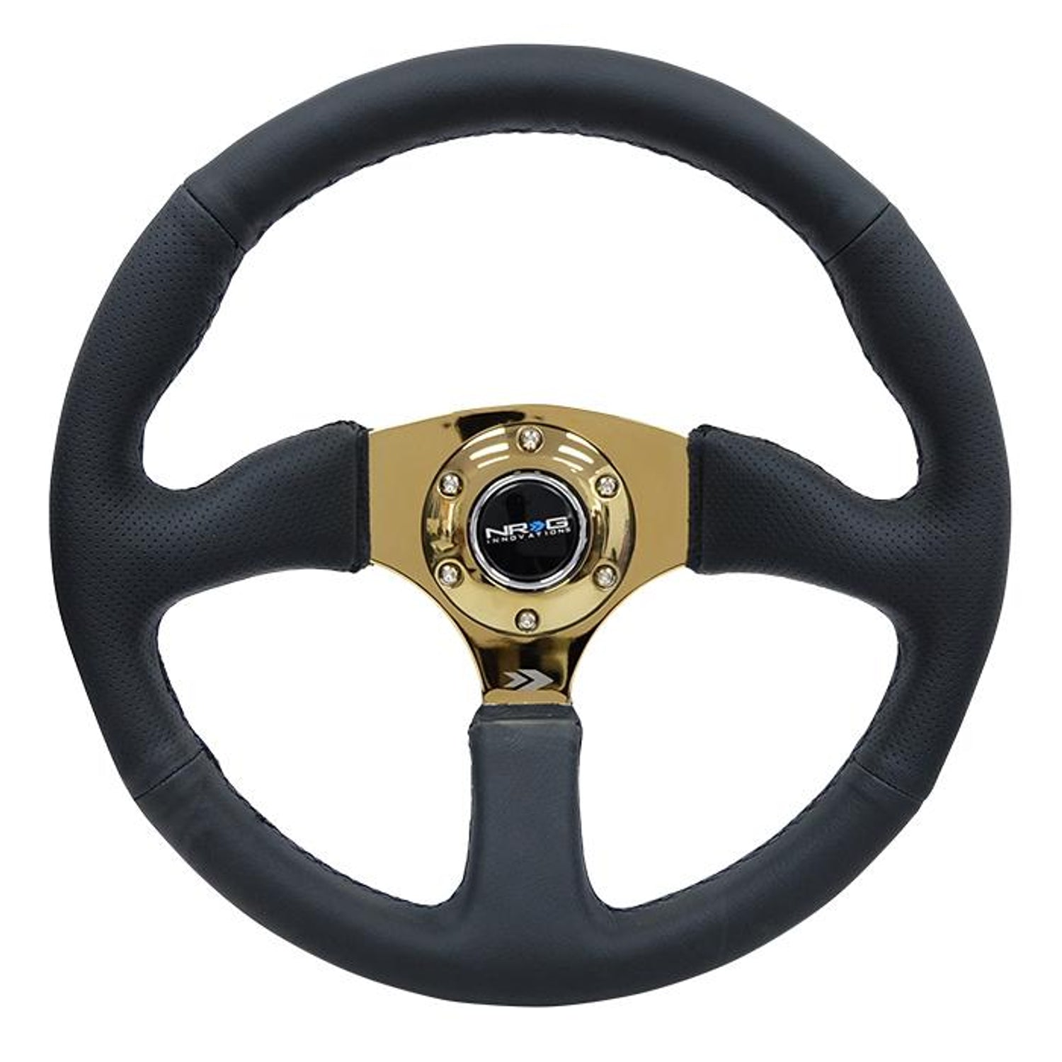 350mm 2.5 in. Deep Dish Leather Grip Steering Wheel<br>Universal