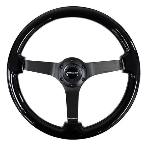 350mm Vintage Black Wood Grain Grip Steering Wheel<br>Universal