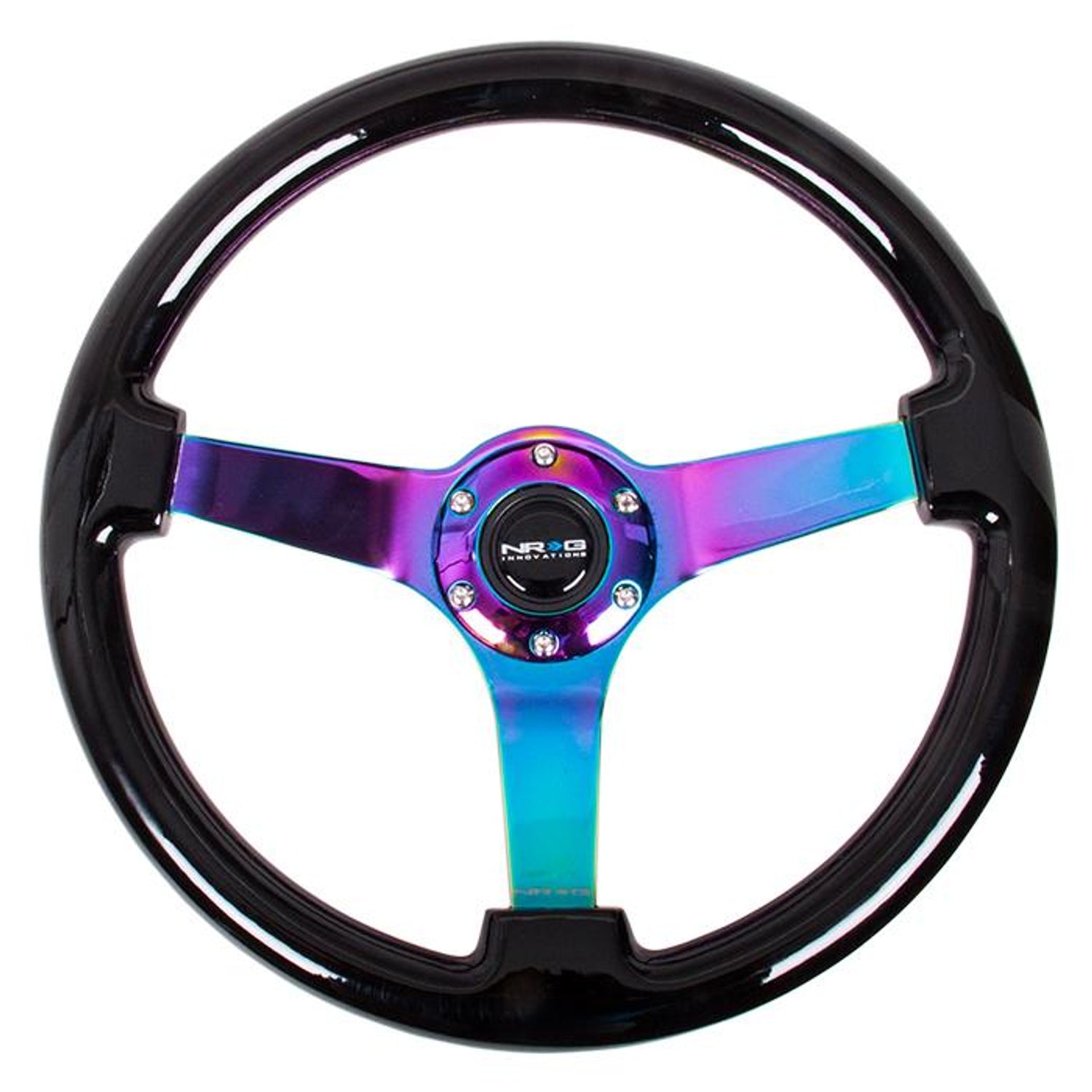 350mm Vintage Black Wood Grain Grip Steering Wheel<br>Universal