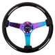 350mm Vintage Black Wood Grain Grip Steering Wheel<br>Universal