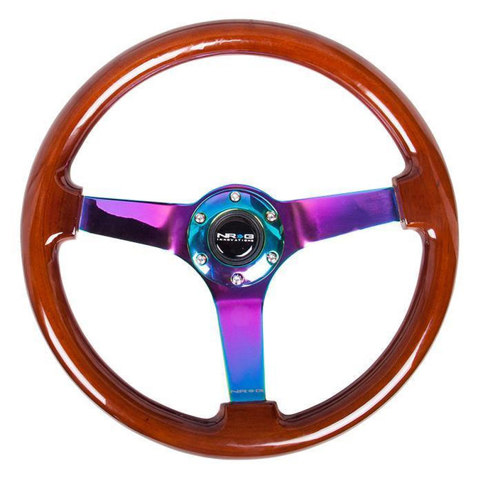350mm Classic Dark Wood Grain Steering Wheel<br>Universal