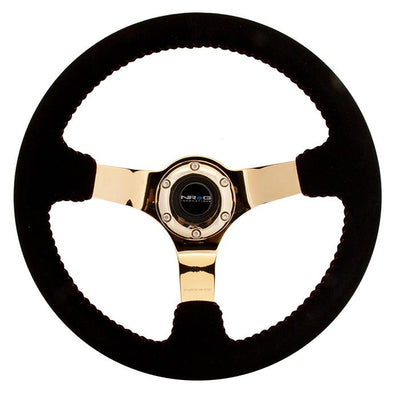 350mm 3 in. Deep Dish Suede Grip Steering Wheel<br>Universal