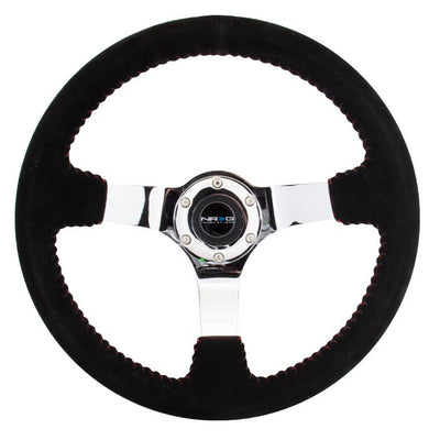 350mm 3 in. Deep Dish Suede Grip Steering Wheel<br>Universal