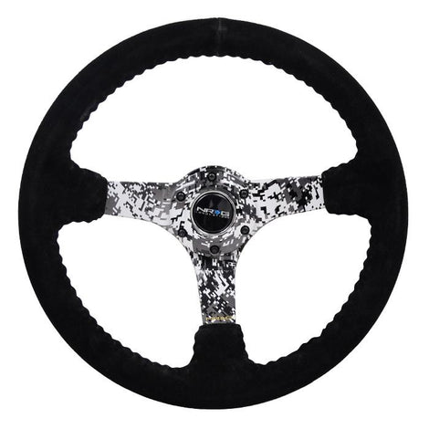 350mm 3 in. Deep Dish Suede Grip Steering Wheel<br>Universal