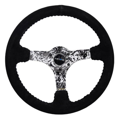 350mm 3 in. Deep Dish Suede Grip Steering Wheel<br>Universal