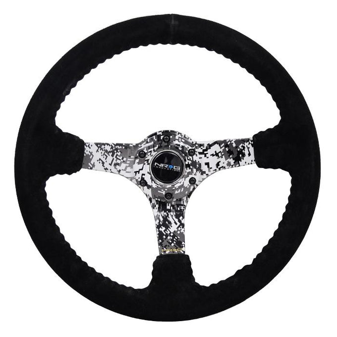 350mm 3 in. Deep Dish Suede Grip Steering Wheel<br>Universal